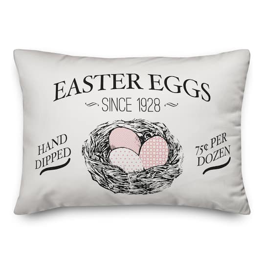 Vintage Easter Eggs Throw Pillow